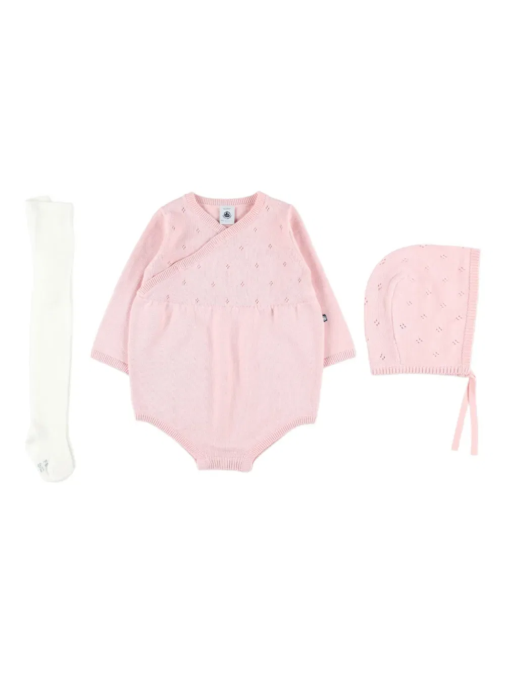 Комплект детского комбинезона из трикотажа Petit Bateau, розовый