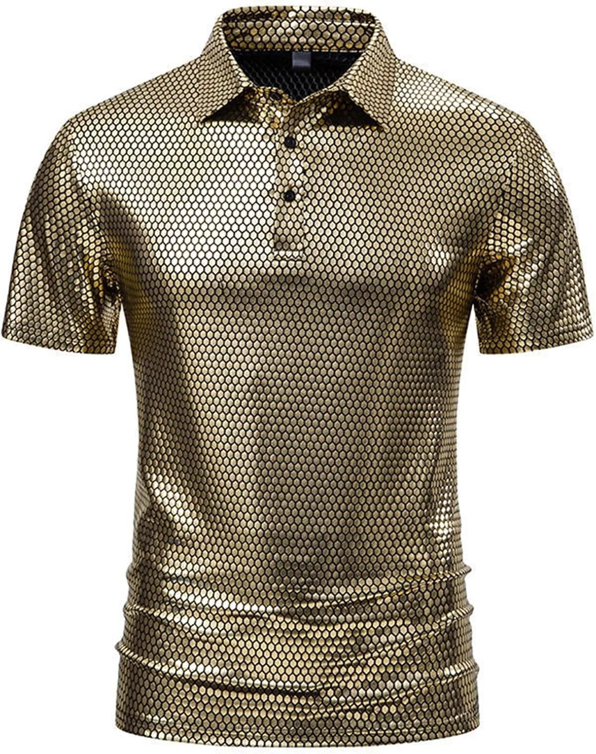 

Мужская блестящая футболка с пайетками, летняя, с коротким рукавом Juebong