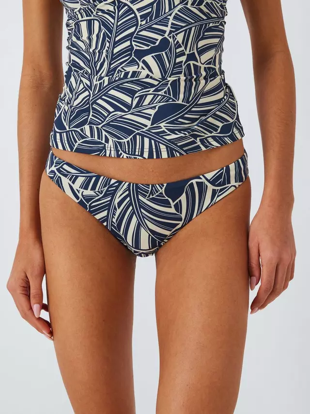 

Низ бикини John Lewis Bali Leaf Print Bikini, темно-синий