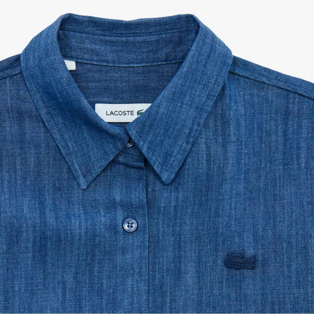 Женская рубашка Lacoste 36L, с рукавом "долман", синий — фото 2