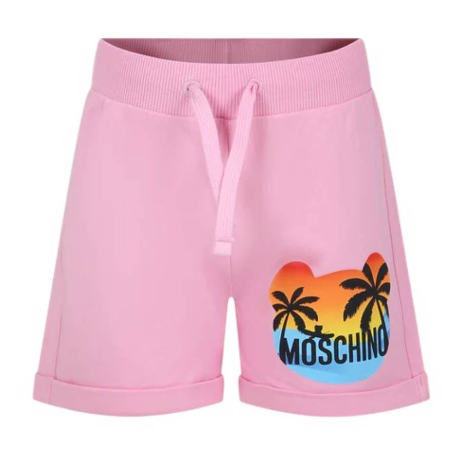 

Moschino Девочки Хлопковые шорты с пальмой, розовый
