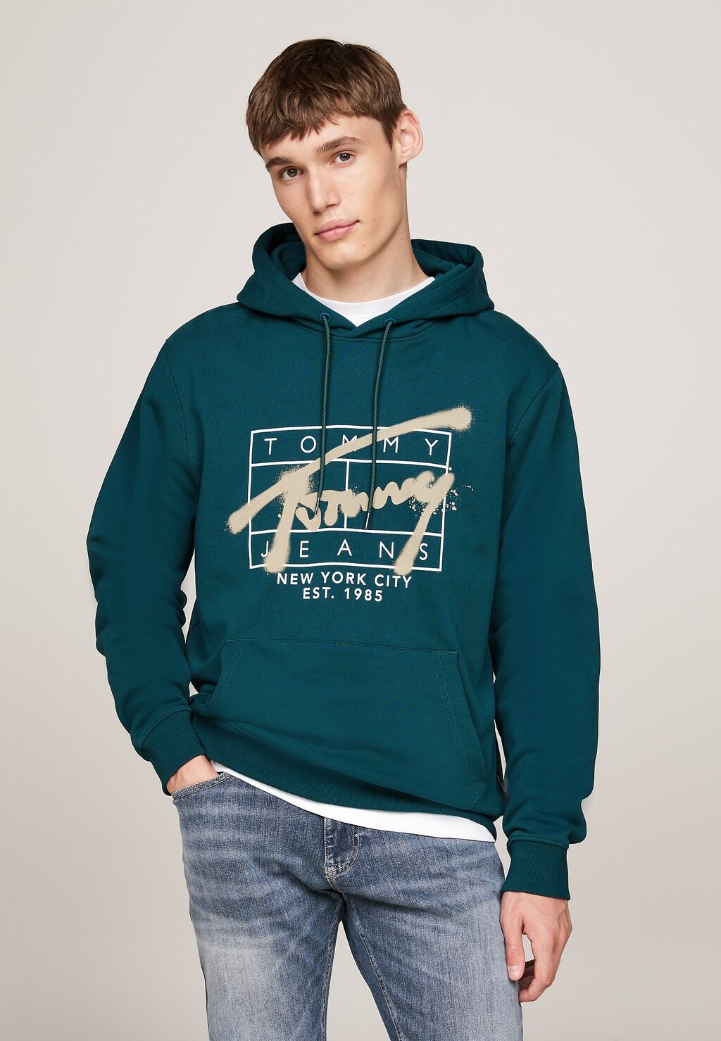 

Толстовка с капюшоном REG SPRAY Tommy Jeans, бирюзовый