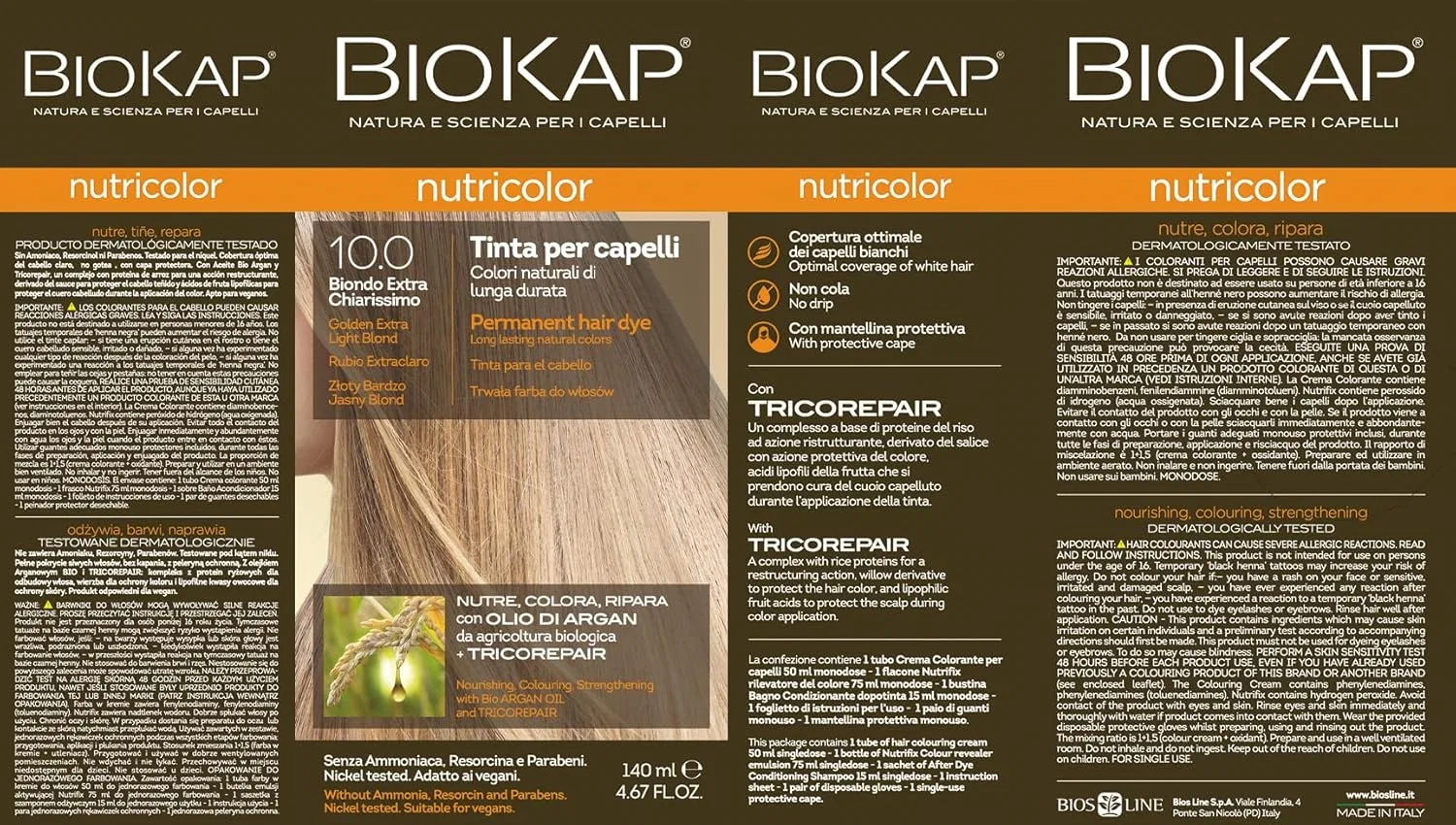 Краска для волос Biokap Nutric 10.0 Biondo Exch Bios Line — фото 3