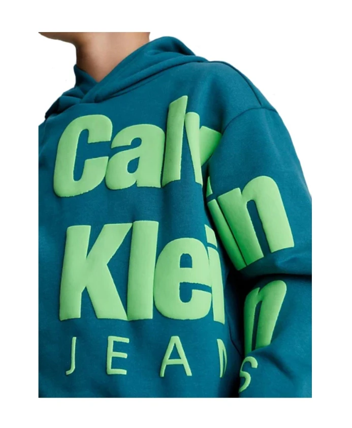 Флисовая толстовка с логотипом Calvin Klein, зеленый — фото 3