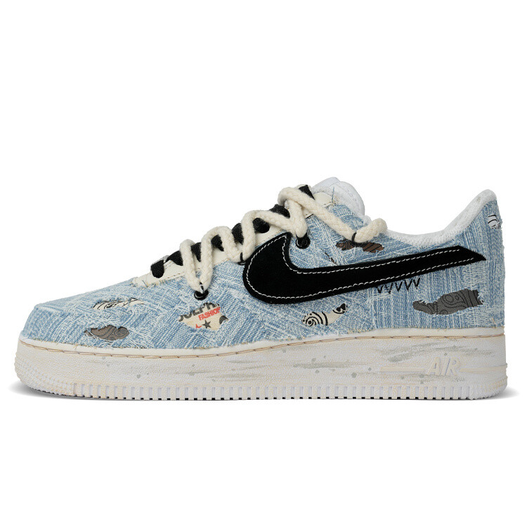

Кроссовки Air Force 1 для скейтбординга унисекс с низким верхом синего и черного цвета Nike