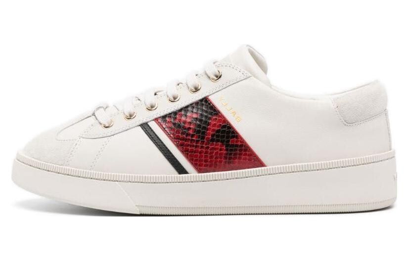 

Кроссовки BALLY Panelled Low-top Leather Sneakers, белый/красный