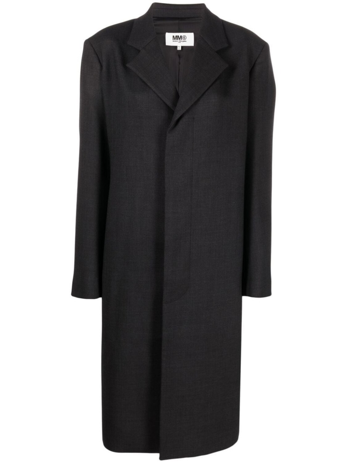

Однобортное пальто строгого кроя MM6 Maison Margiela, черный
