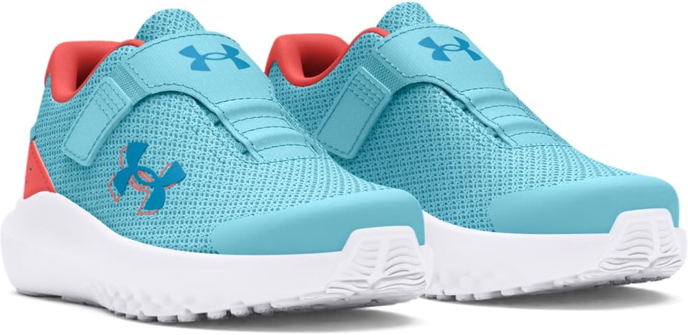 Детские кроссовки Under Armour Baby Girls' Surge 4 с альтернативной застежкой, (400) Sky Blue/Coho/Capri — фото 2