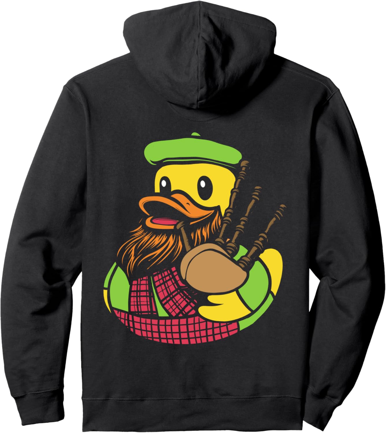 

Толстовка с изображением волынки, резиновой уточки, шотландской утки и жука-волынщика Bagpipe Duck Traditional Scots Rubber Ducky, черный
