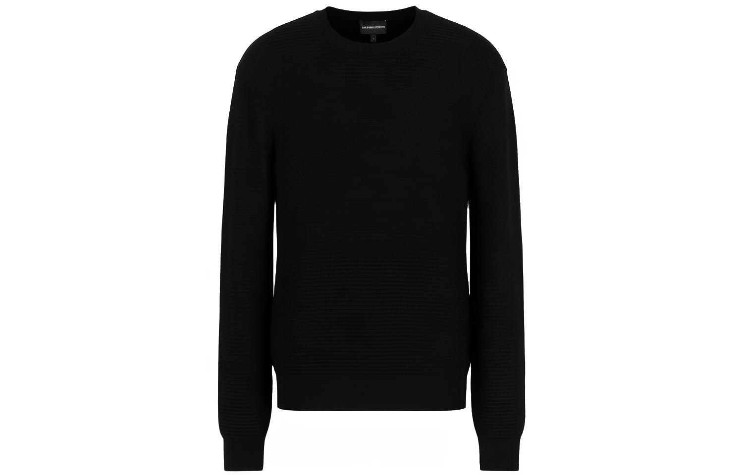 

Свитер из верджин вула жаккард с рельефным зигзагообразным узором EMPORIO ARMANI, черный