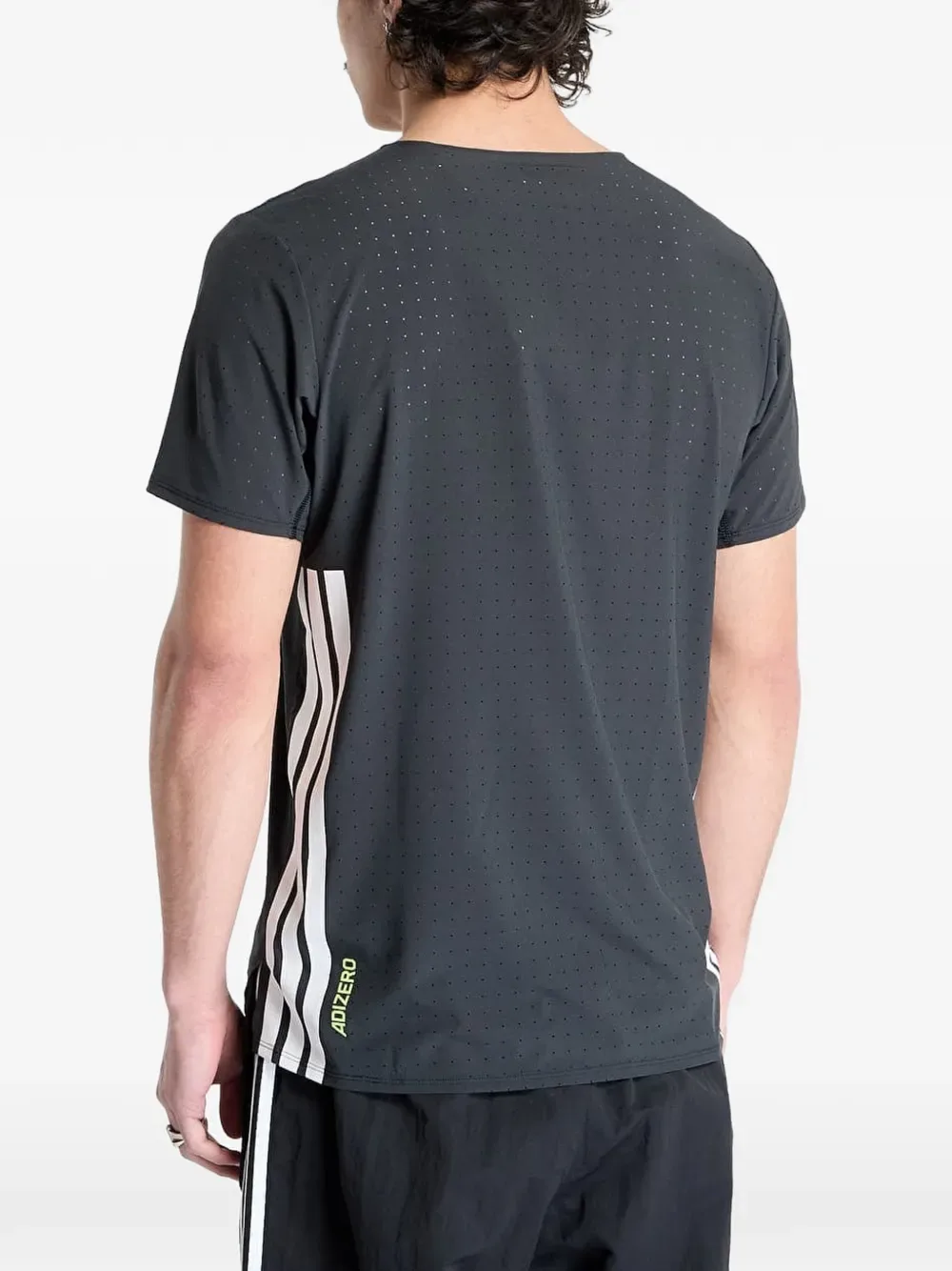Перфорированная беговая футболка Adizero Adidas, черный — фото 4