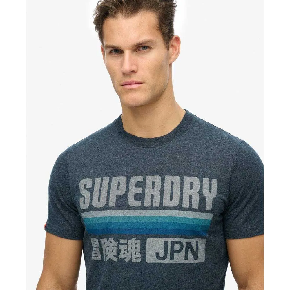 Футболка с коротким рукавом Superdry Japan Stripe Relaxed, синий — фото 4