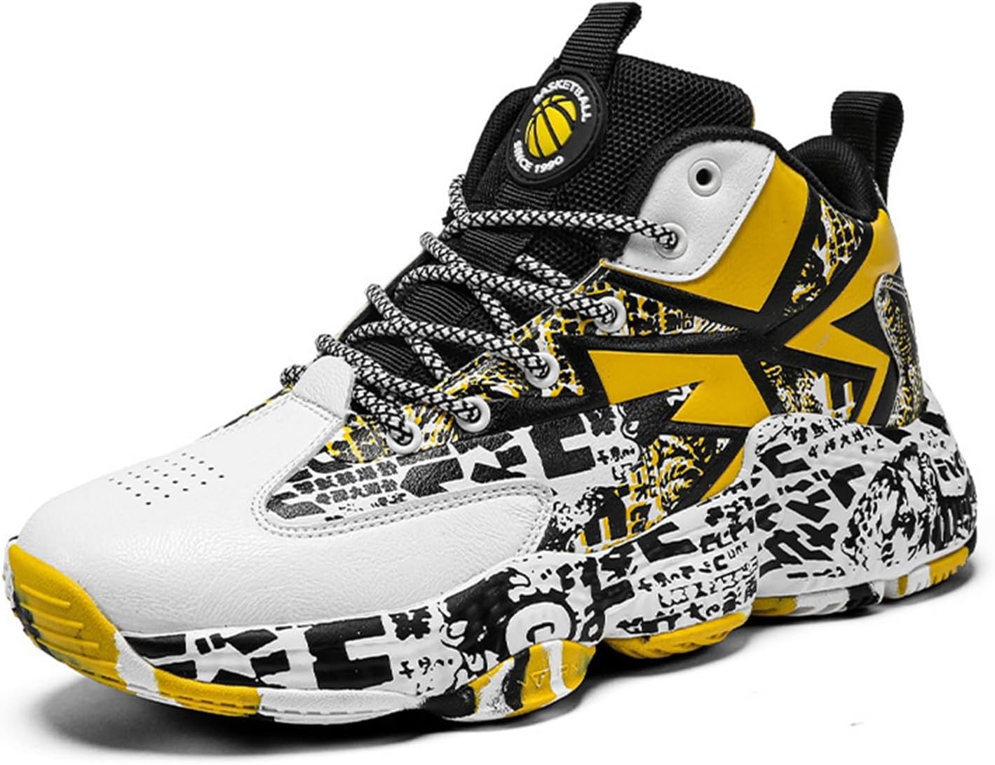 

Мужские баскетбольные кроссовки DHAEY, модные кеды, высокие, дышащие, для улицы, с противоскользящей подошвой и поддержкой свода стопы (Цвет: красный, Размер: 11 женский / 9,5 мужской)