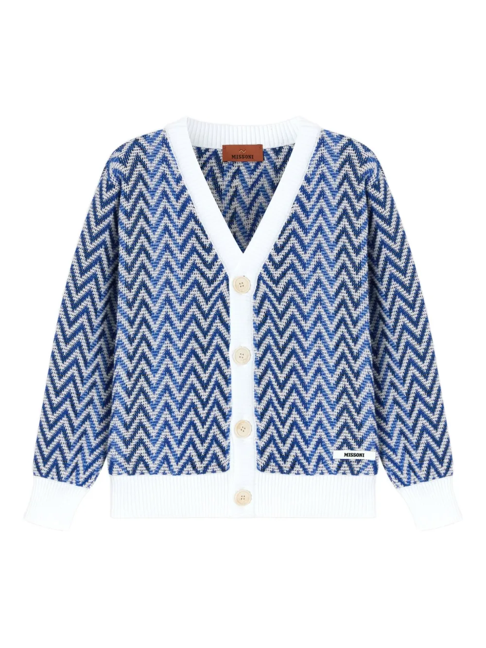 

Кардиган с шевронным узором Missoni Kids, синий