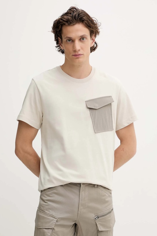 

Хлопковая футболка G-Star, бежевый