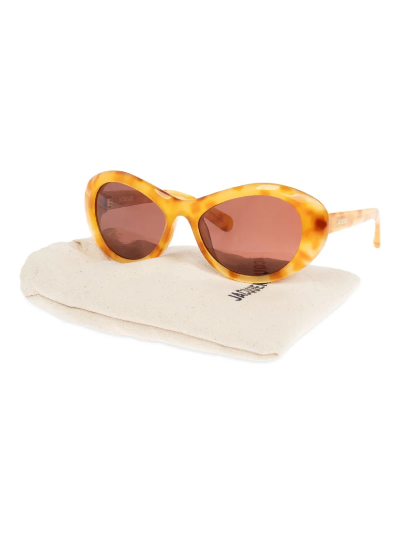 Jacquemus oval-frame солнцезащитные очки, желтый — фото 3