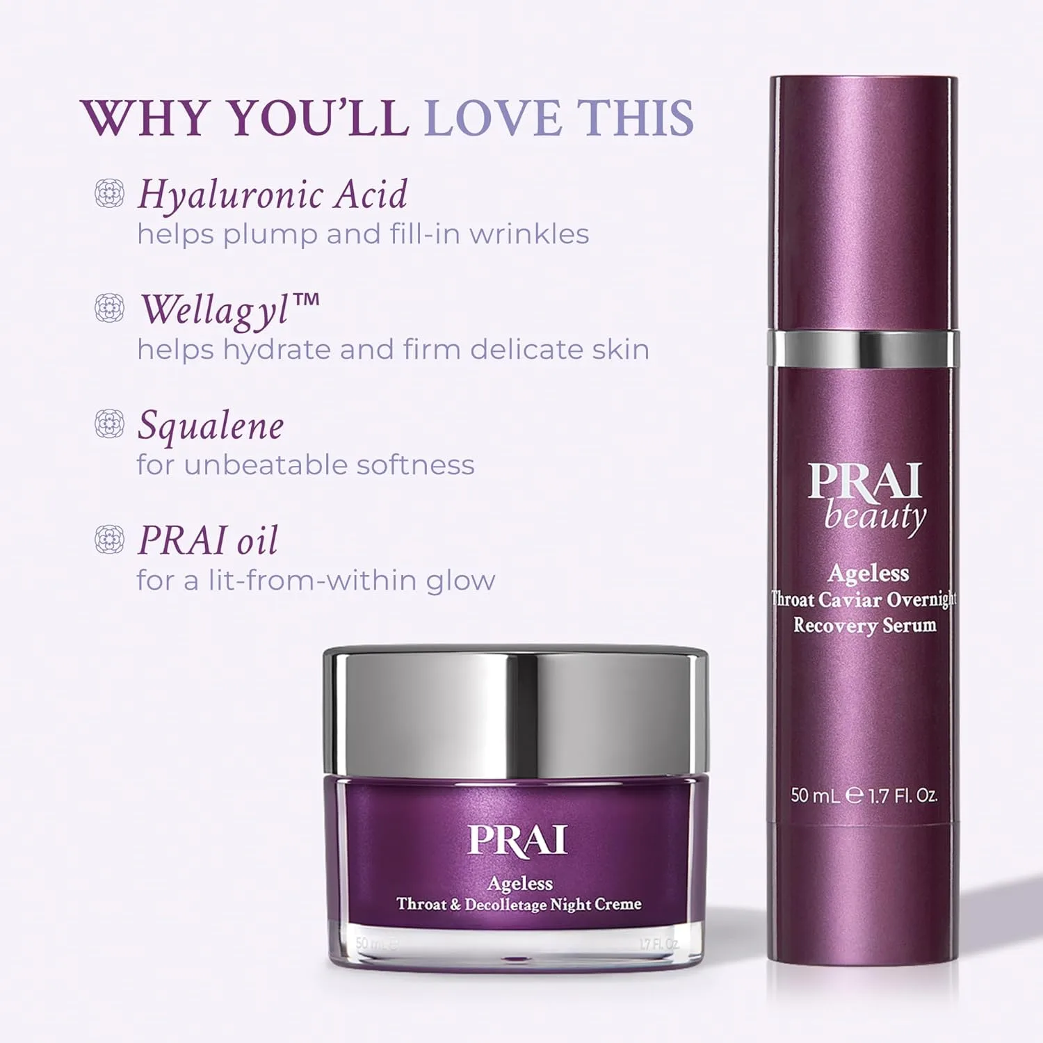 PRAI Beauty Ageless Overnight Repair Duo: сыворотка и ночной крем для шеи и декольте с ретинолом — фото 3