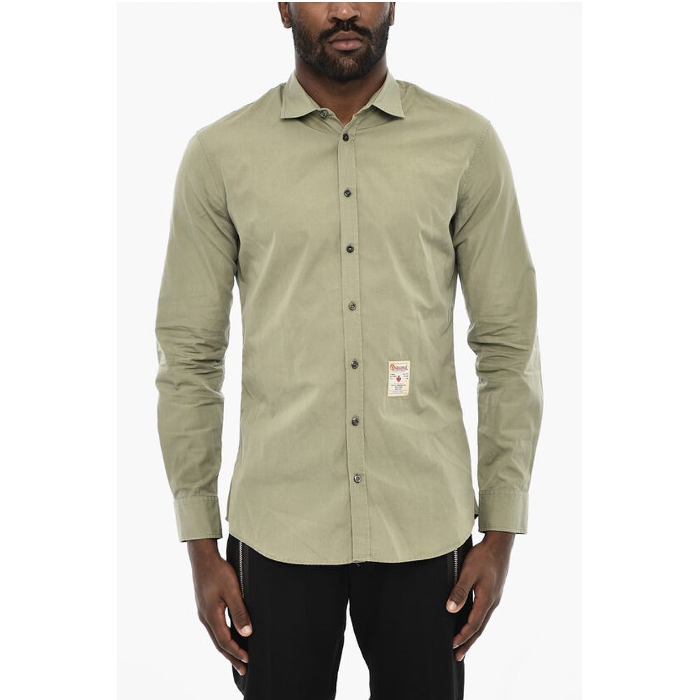 

Рубашка из хлопкового поплина с отложным воротником Dsquared2, Green
