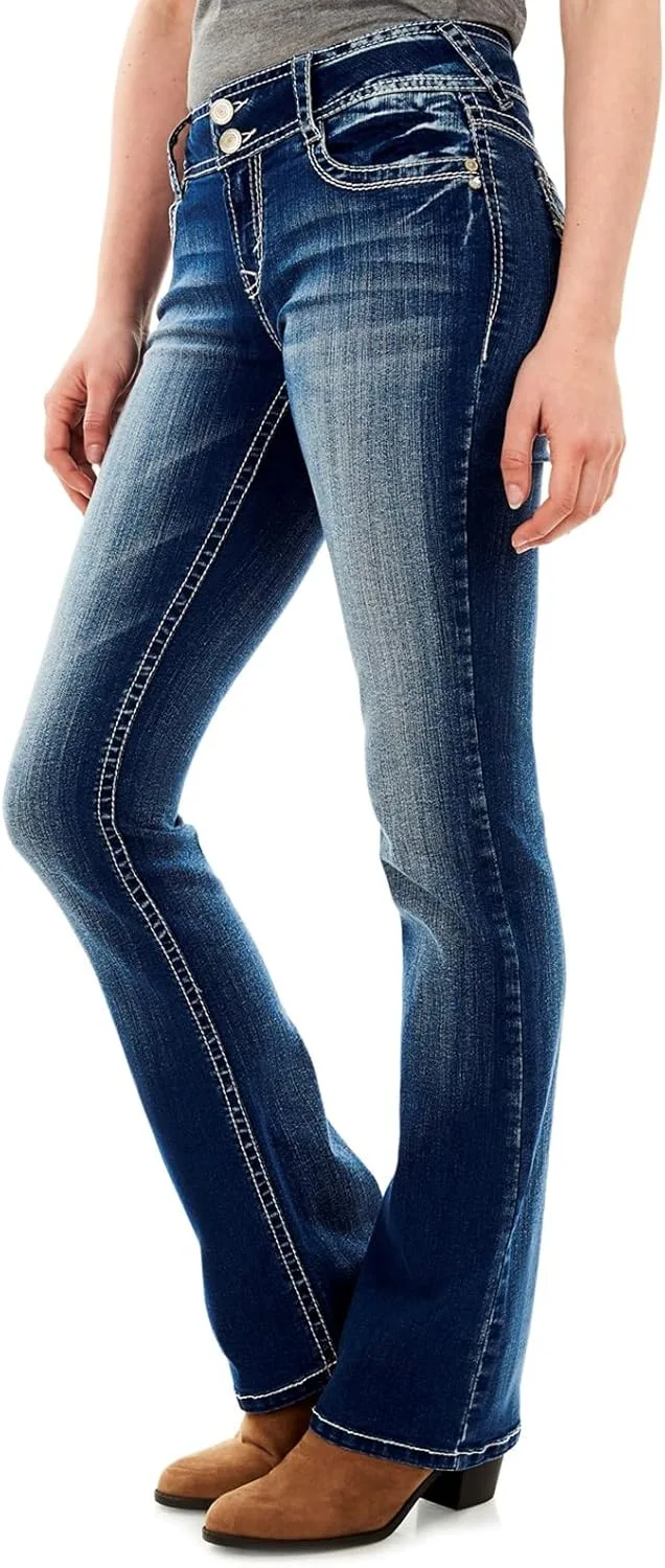 

Джинсы WallFlower Luscious Curvy Bootcut для женщин, Mid-Rise Insta Stretch Denim