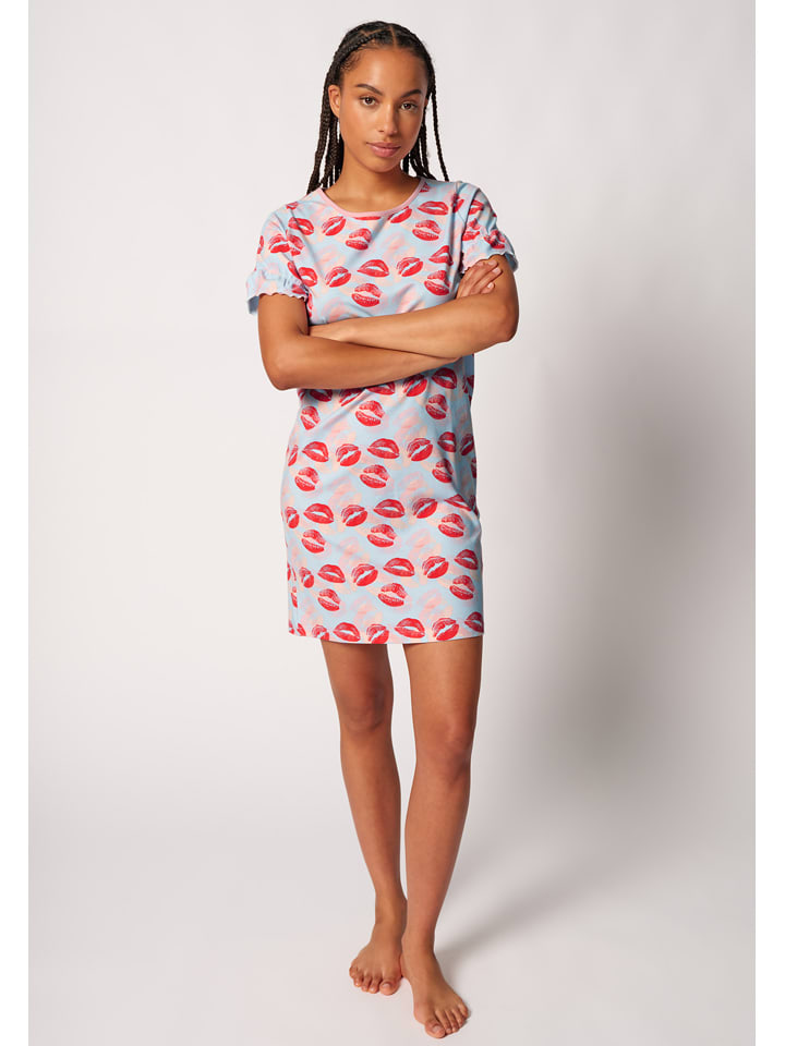 

Skiny Ночная рубашка светло-голубого/красного цвета