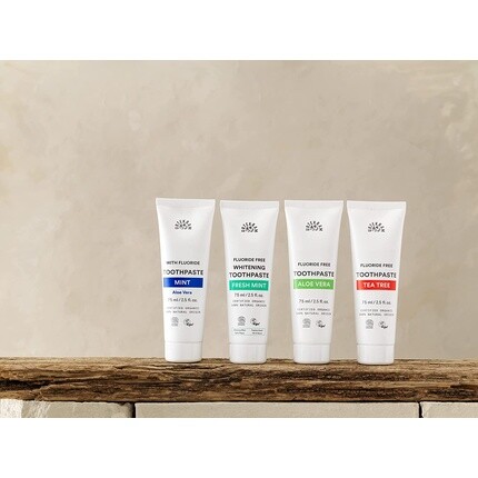 Зубная паста с мятой и фтором, 75 мл — веганская, органическая, алоэ вера, натурального происхождения, Urtekram — фото 2