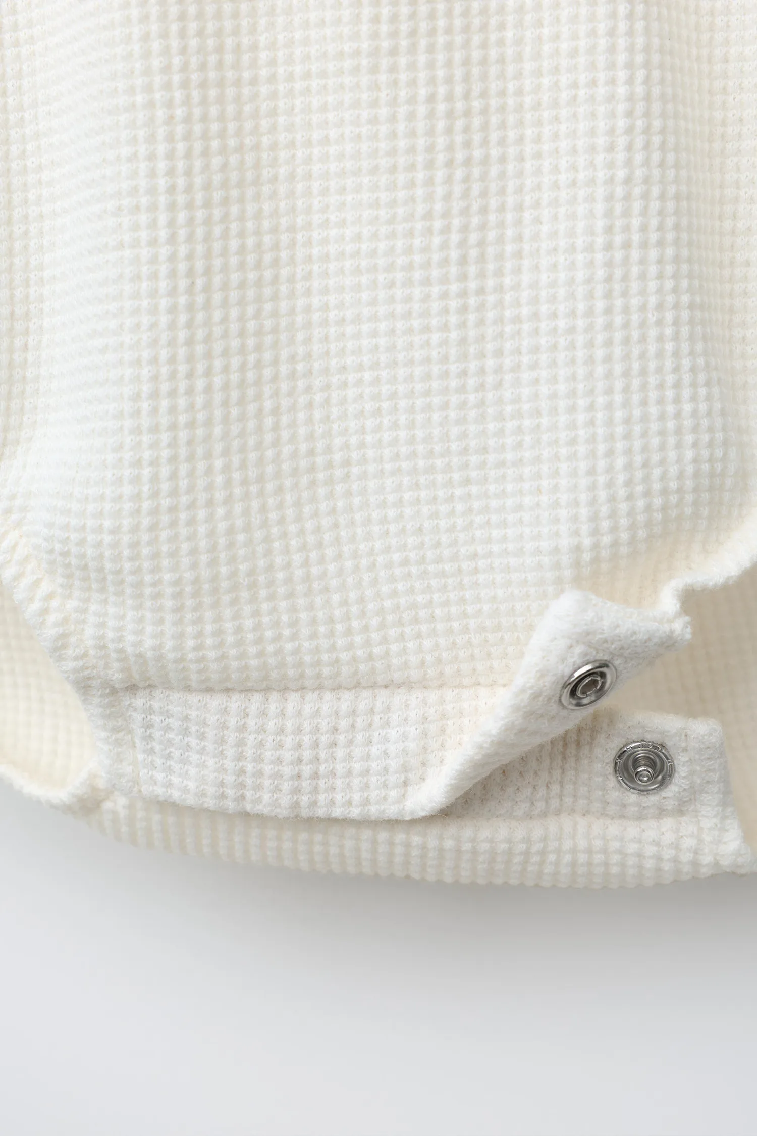Боди henley из вафельной вязки Zara, экрю — фото 4