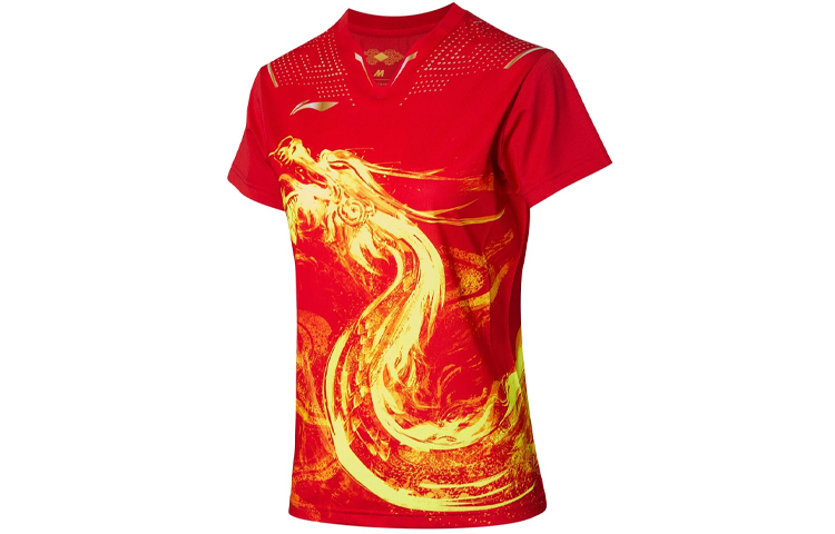 

LINING Футболка женская красная, Красный, LINING Футболка женская красная