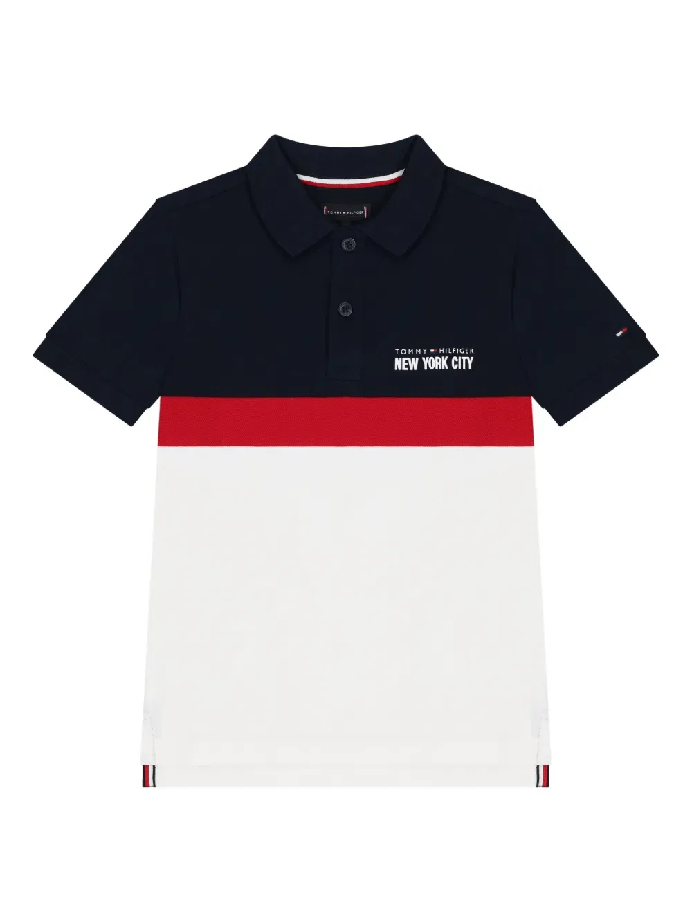 Футболка-поло с логотипом и цветовыми блоками Tommy Hilfiger Junior, синий