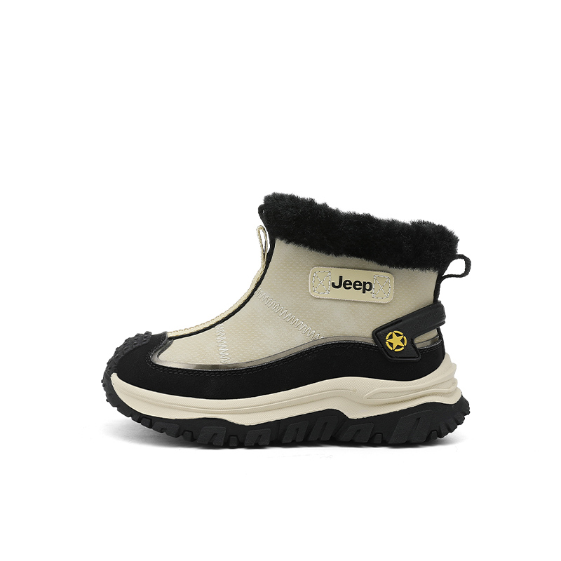 

Высокие детские ботинки Khaki Brown Obsidian Black Kids' Jeep, плотный хлопок