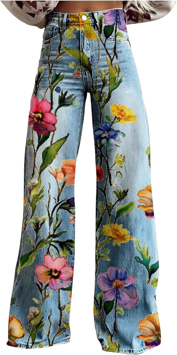 

Джинсы для женщин Plus Size Straight Wide Leg High Waisted