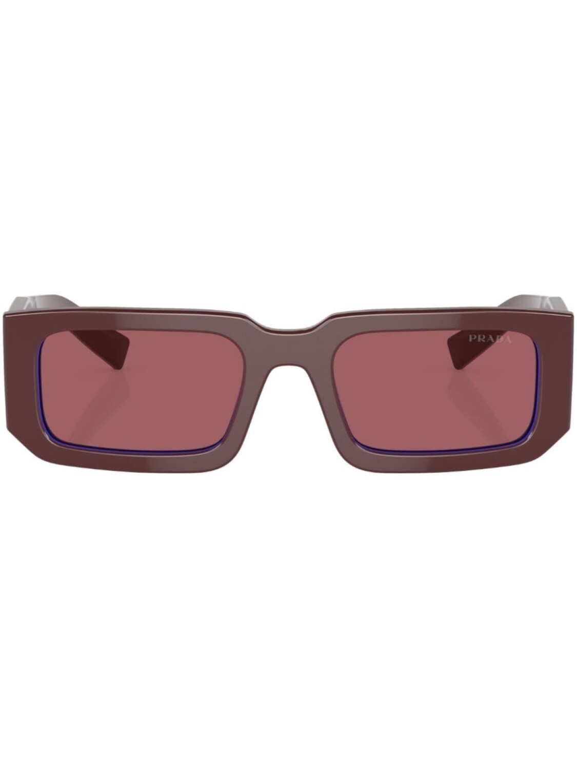 

Prada Eyewear солнцезащитные очки в прямоугольной оправе, красный