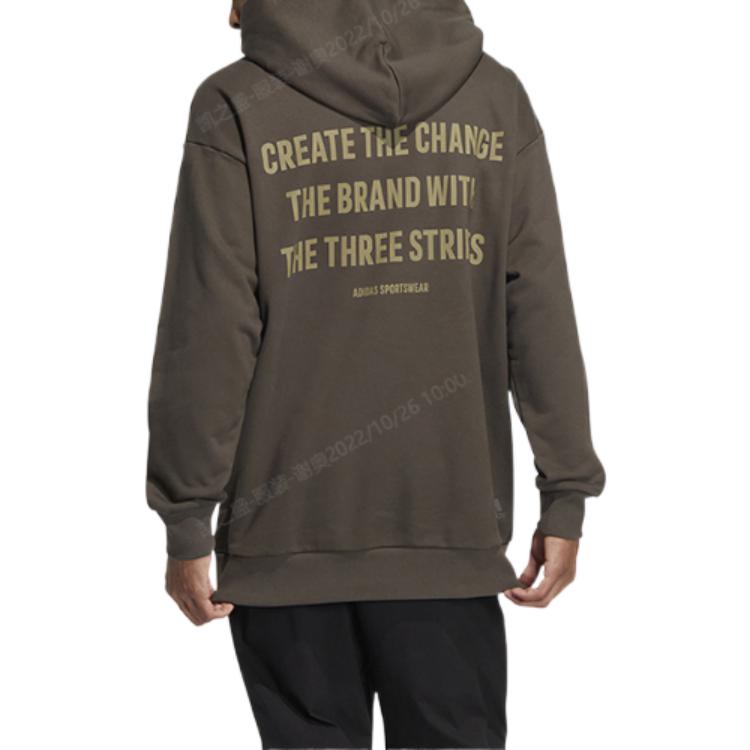 Худи adidas Solid Color Pocket Alphabet Loose Casual Hooded Long Sleeves Hoodie Men's Brown IB2736 — фото 3