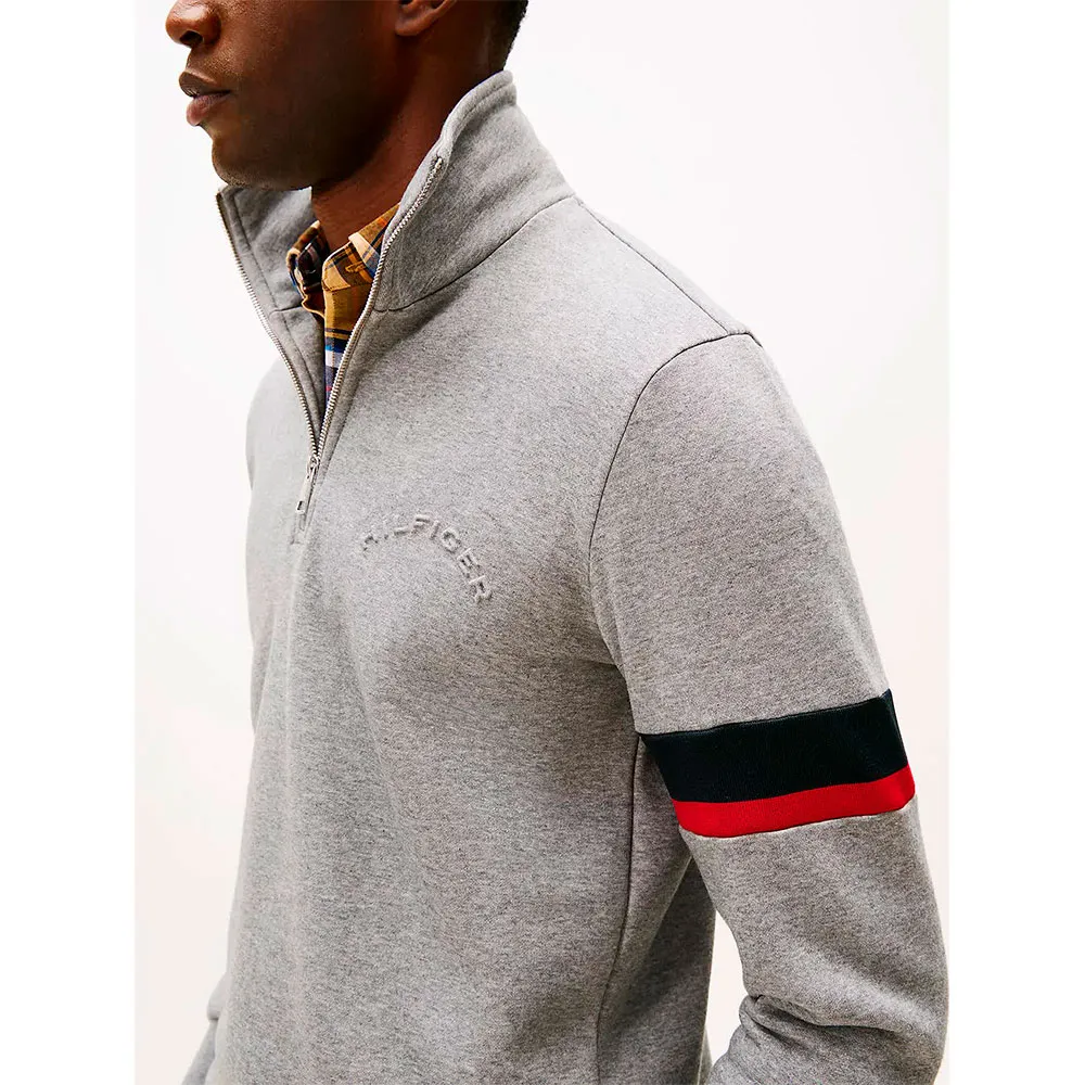 Толстовка Tommy Hilfiger RWB Insert half zip, серый — фото 4