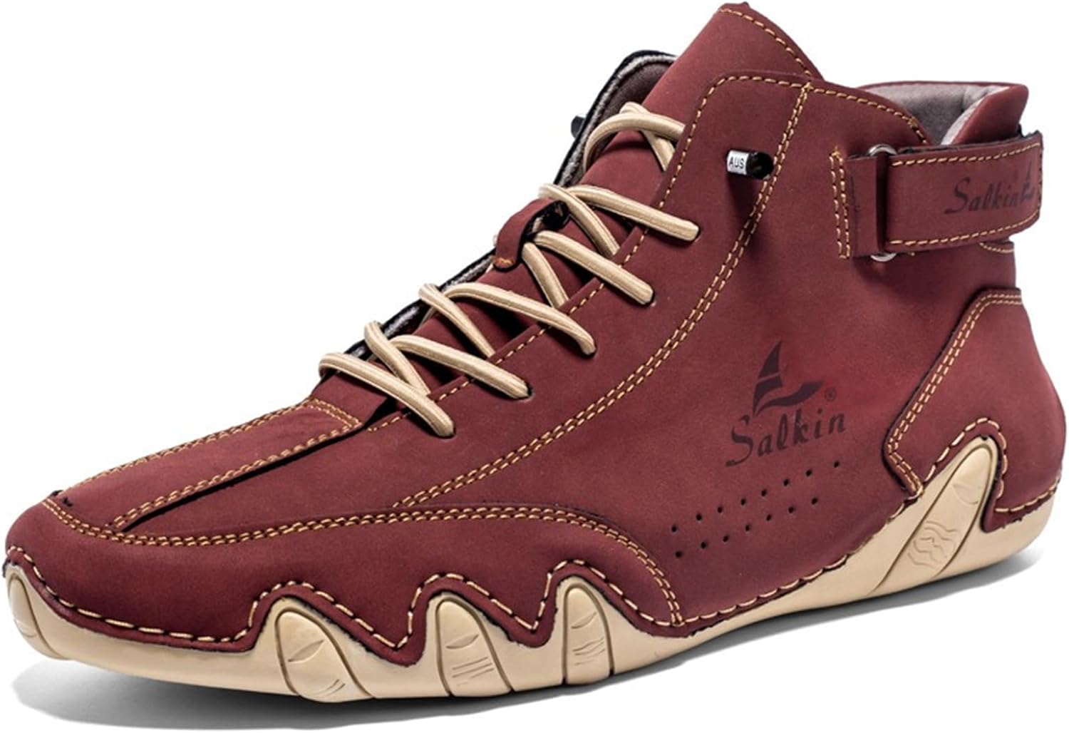 

Модные высокие кожаные кроссовки, легкие и водонепроницаемые, размеры 6-13 Abborora, красный