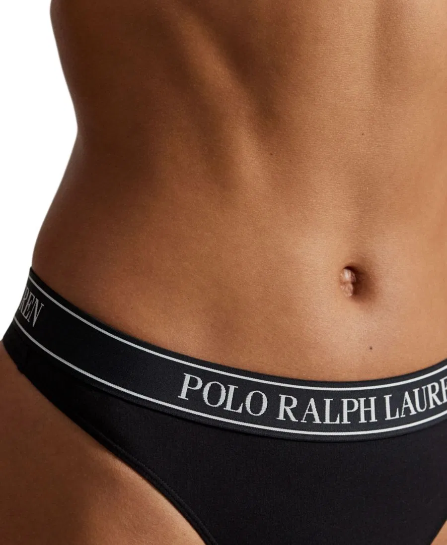 Женские стринги средней посадки Polo Ralph Lauren, Black — фото 3