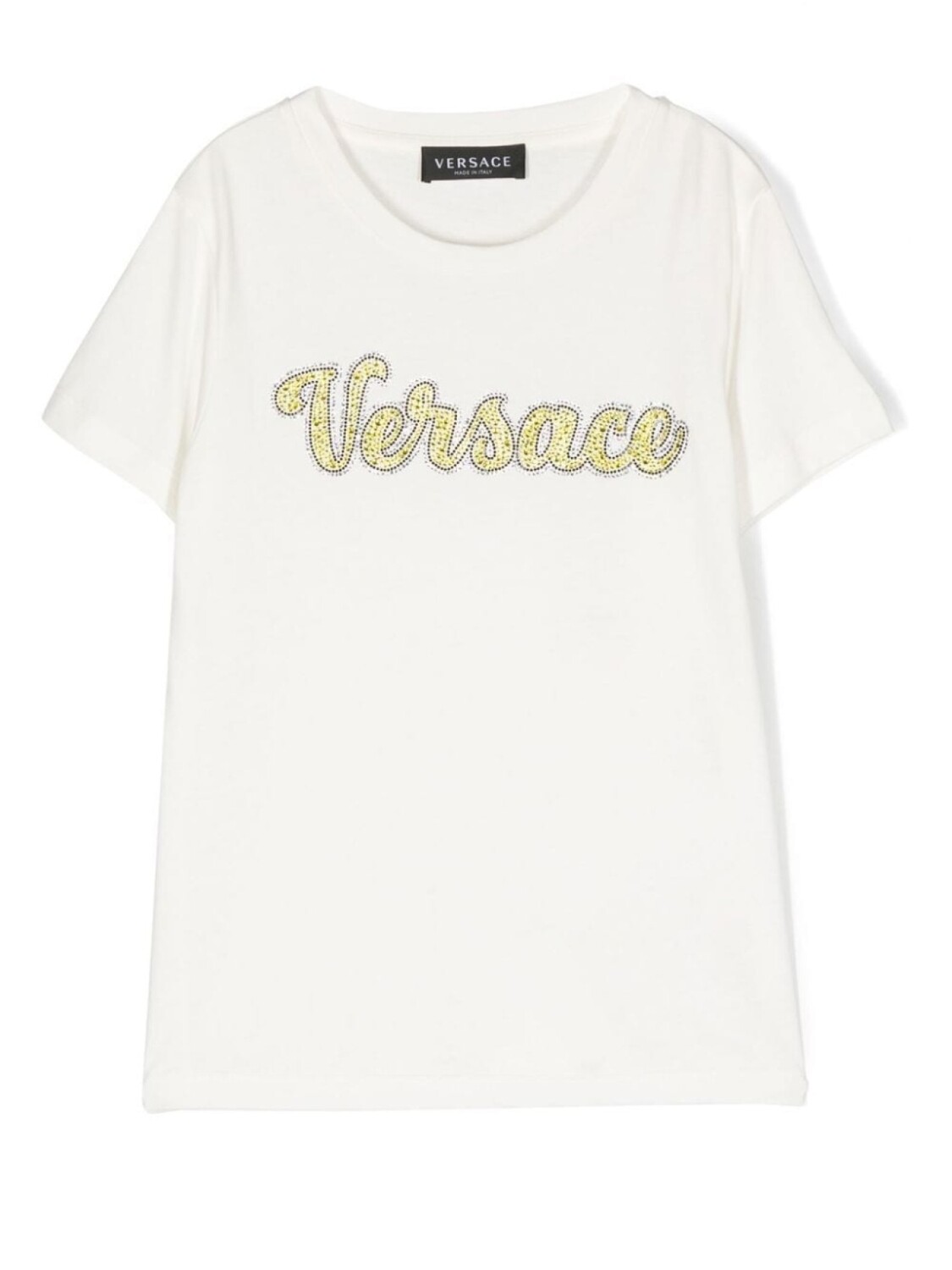 

Versace Kids футболка с логотипом и кристаллами, белый