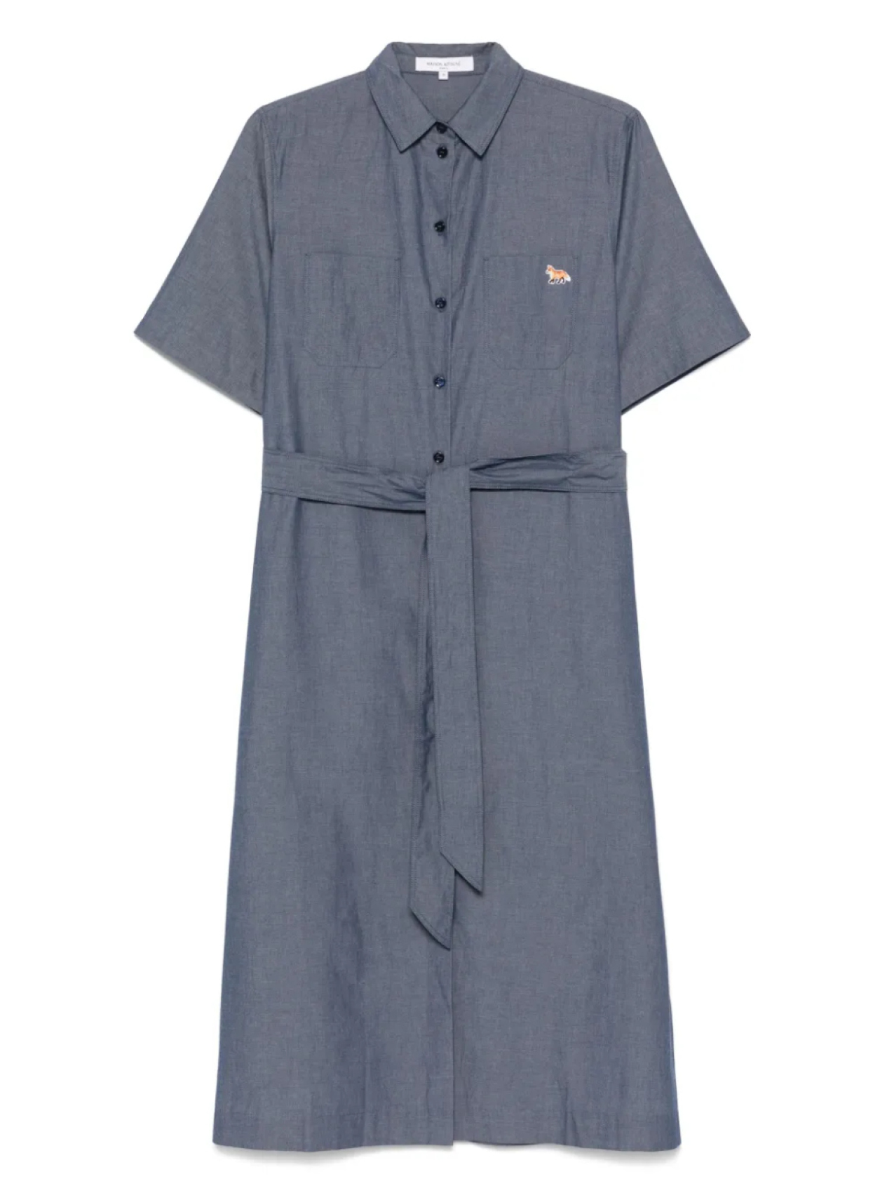 

Платье миди с двумя карманами Maison Kitsuné, синий