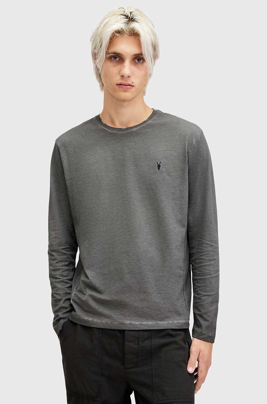 

Хлопковый топ с длинными рукавами AllSaints CASA LS CREW, черный