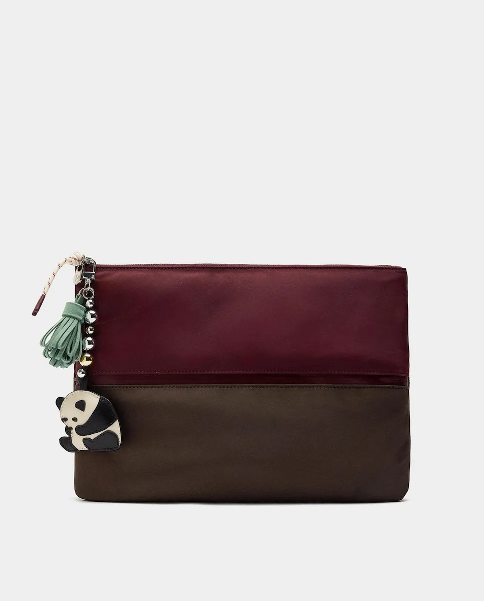 

Чехол для 13-дюймового ноутбука с застежкой-молнией и съемным брелоком, однотонный Parfois, бордовый