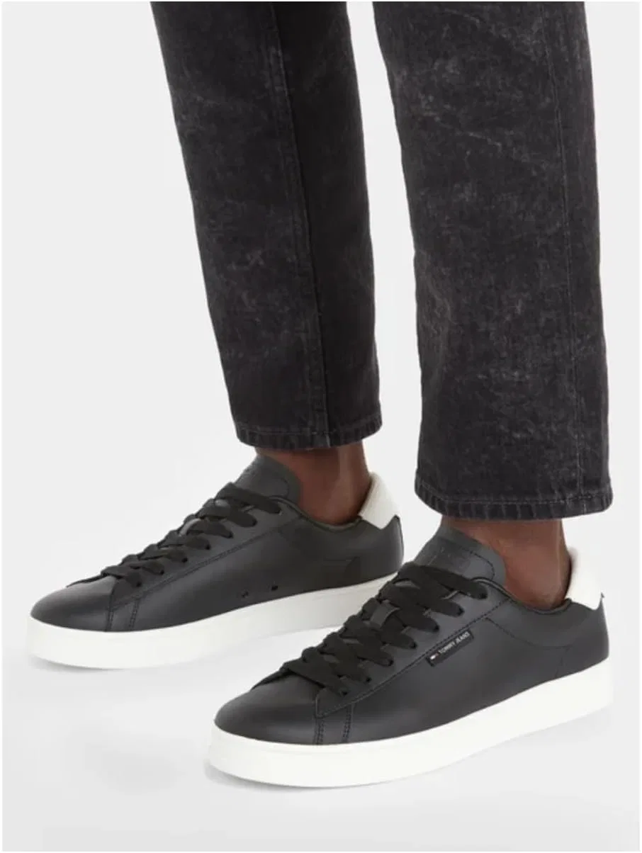 Мужские кожаные кроссовки Tommy Jeans Cupsole, Black — фото 2