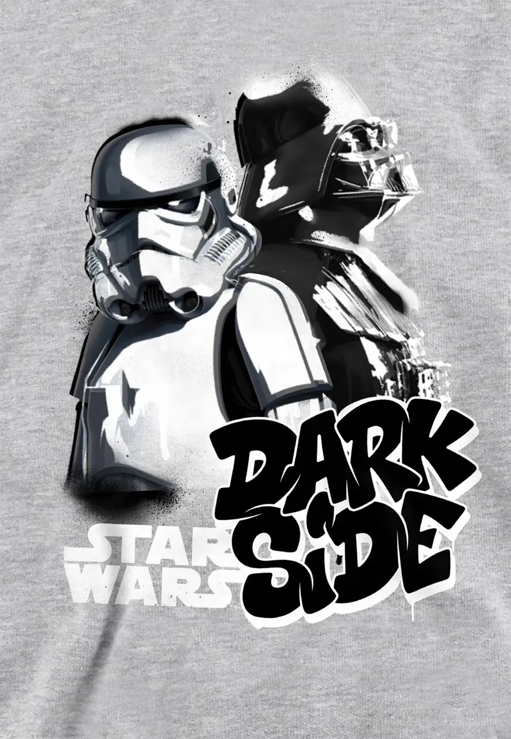 Детская худи с принтом Star Wars, Athletic Heather, Disney, серый — фото 2
