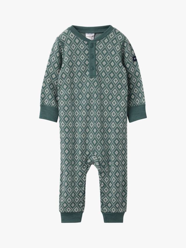 

Детский комбинезон из шерсти жаккард в скандинавском стиле Polarn O. Pyret, Dark Forest