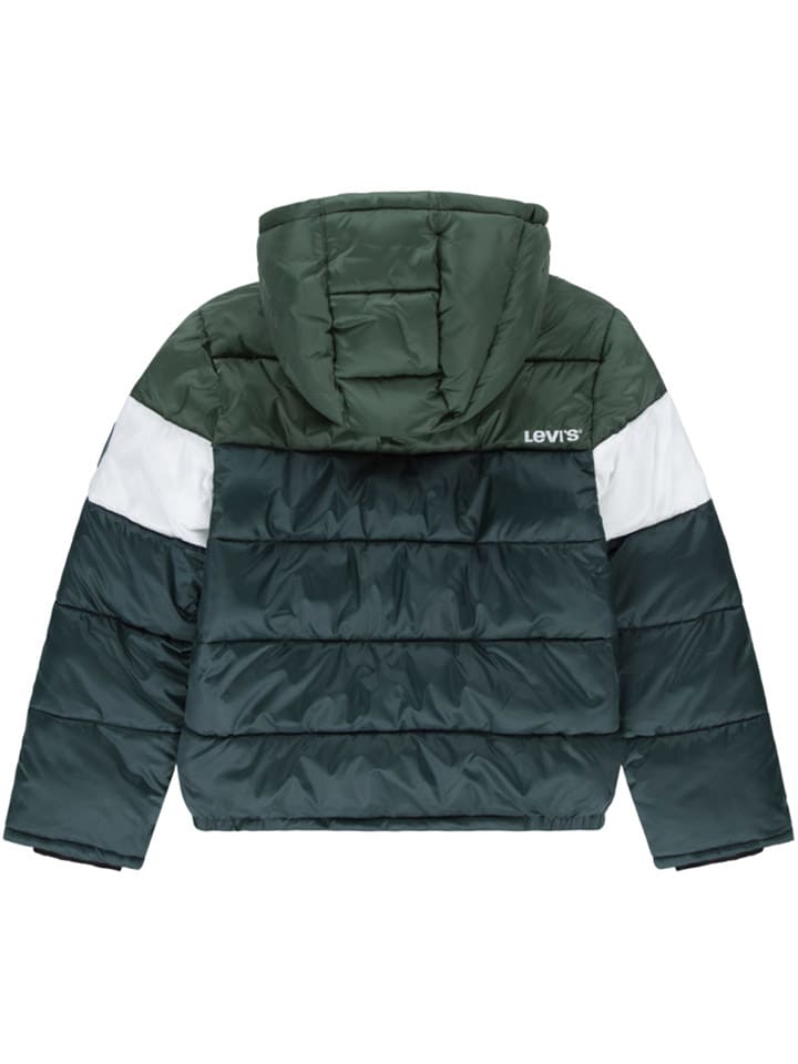 Levi's Kids Стеганая куртка зелено-белого цвета — фото 2