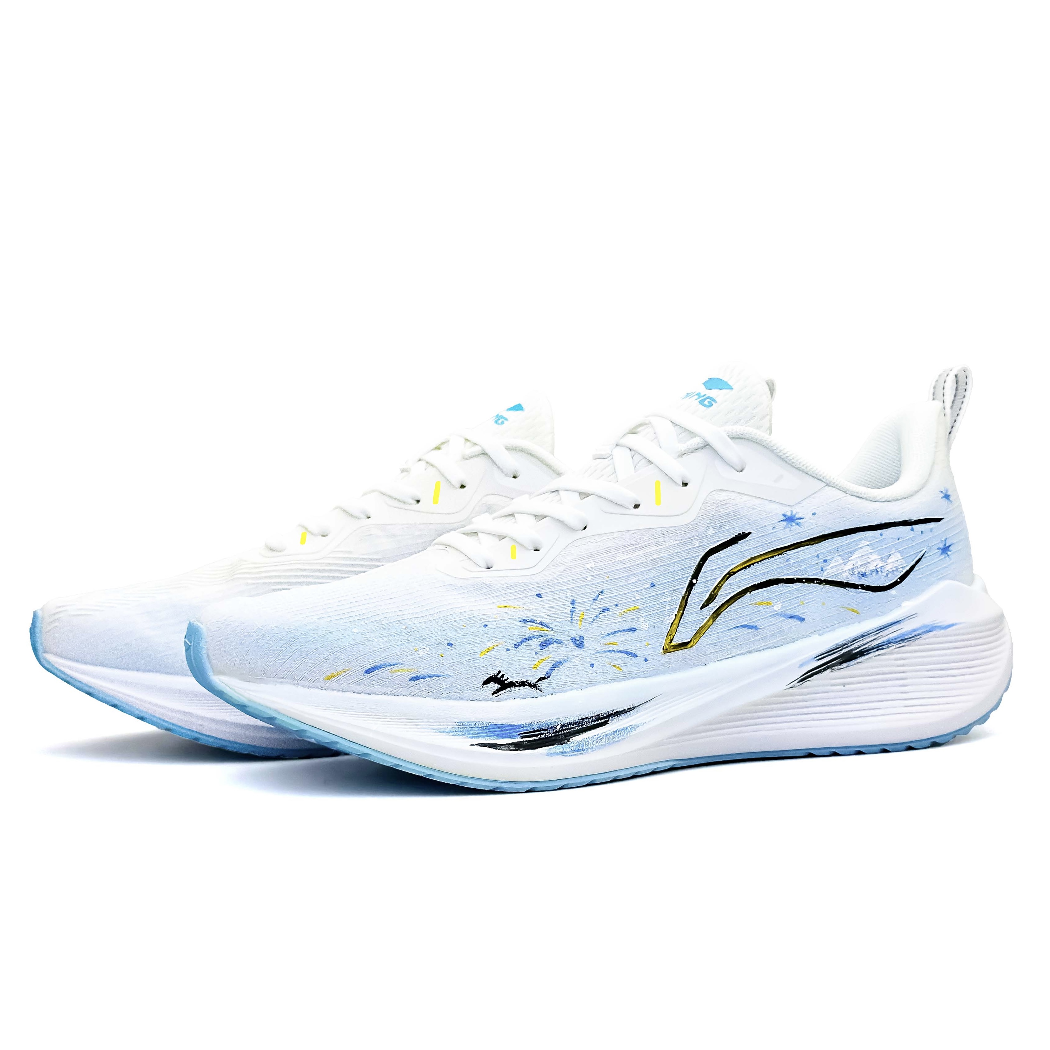 Li-Ning Wuyue амортизирующие нескользящие дышащие низкие кроссовки для фитнеса, тестов и поездок по городу, синий белый — фото 4