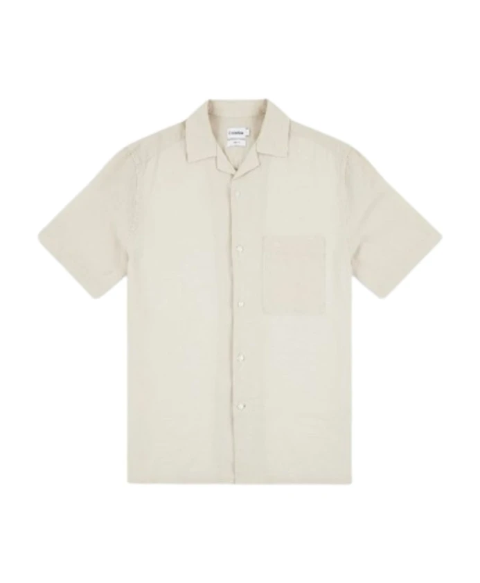 

Рубашка с коротким рукавом из льна и хлопка Calvin Klein, бежевый