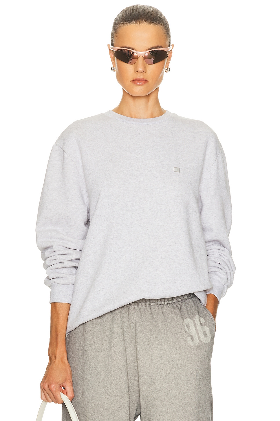 

Свитер Faihra U Melange Face с круглым вырезом Acne Studios, Pale Grey Melange