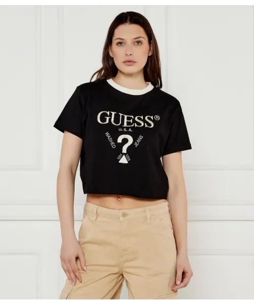 

Футболка Филанта Cropped fit Guess Active, черный