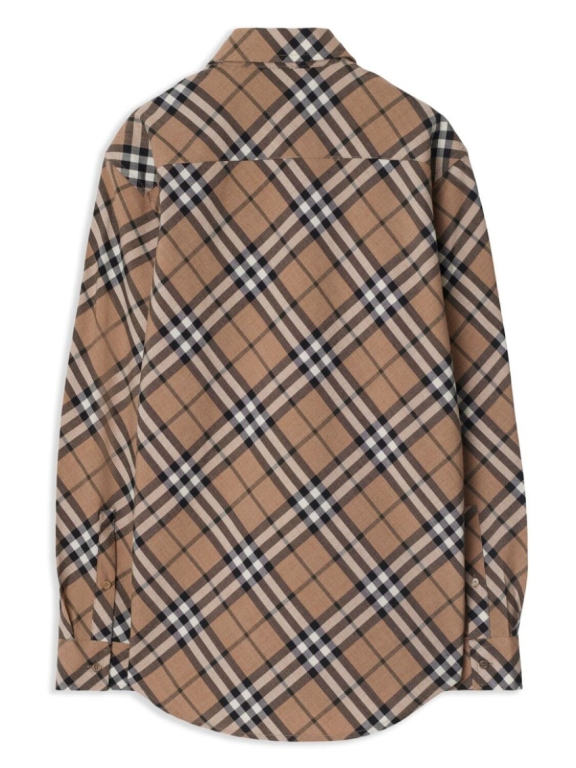 Рубашка Burberry поплиновая в клетку, нейтральный цвет — фото 2