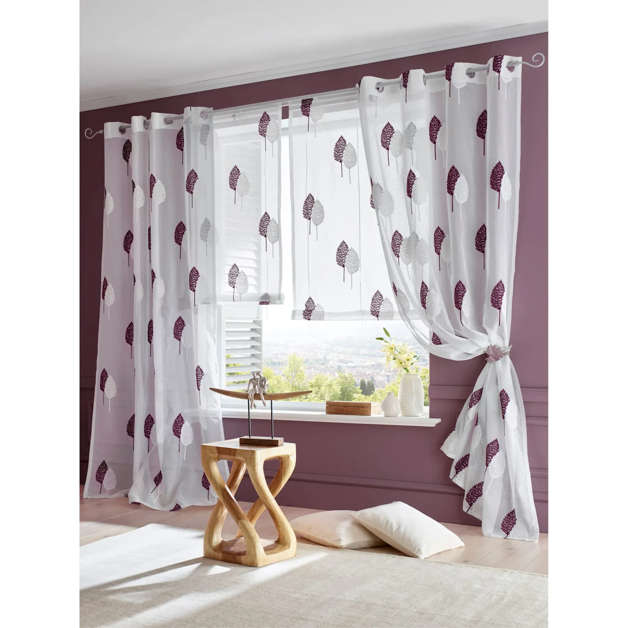 

Heine Home Римская штора со сквозным стержнем, цвет beere