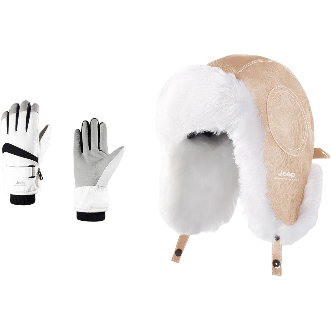 

Траппер-шапка из полиэстера Unisex Jeep, светло-coffee two-piece set[trapper hat+glove]